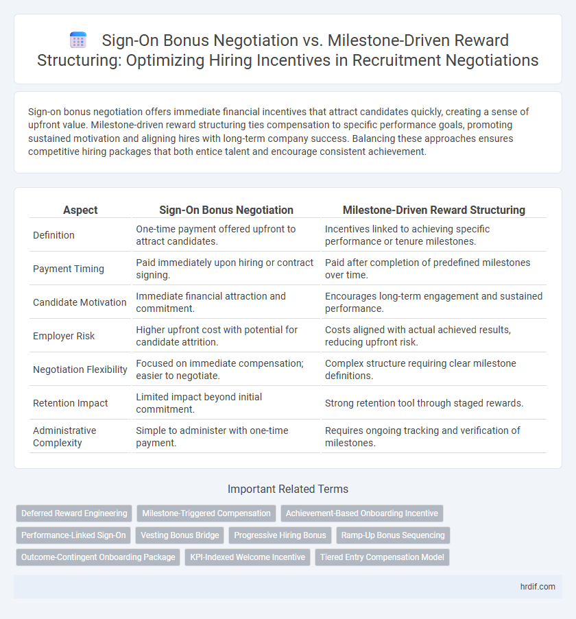 Sign-On Bonus Negotiation vs. Milestone-Driven Reward Structuring: Optimizing Hiring Incentives in Recruitment Negotiations