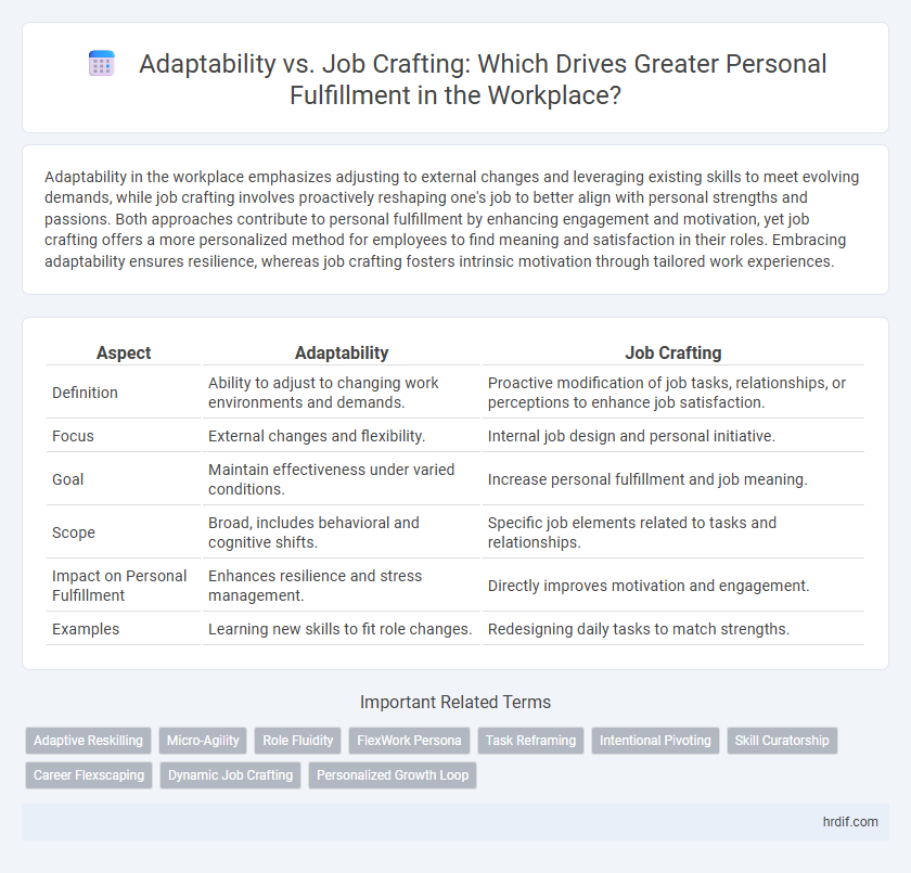 Adaptability vs. Job Crafting: Which Drives Greater Personal Fulfillment in the Workplace?