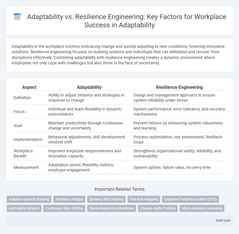 Adaptability vs. Resilience Engineering: Key Factors for Workplace Success in Adaptability