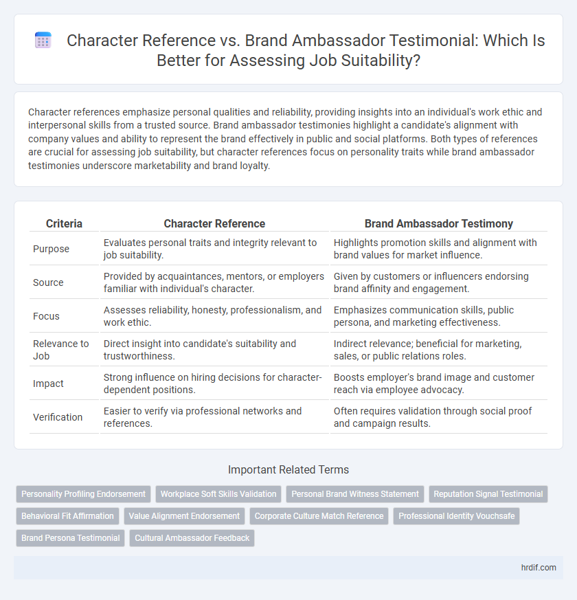 Character Reference vs. Brand Ambassador Testimonial: Which Is Better for Assessing Job Suitability?