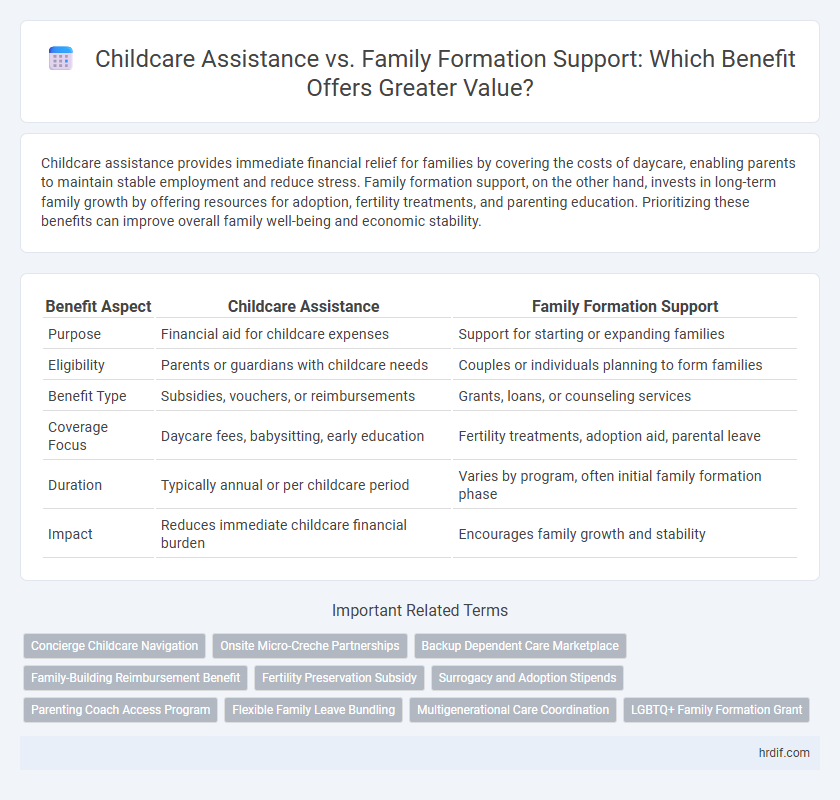 Childcare Assistance vs. Family Formation Support: Which Benefit Offers Greater Value?