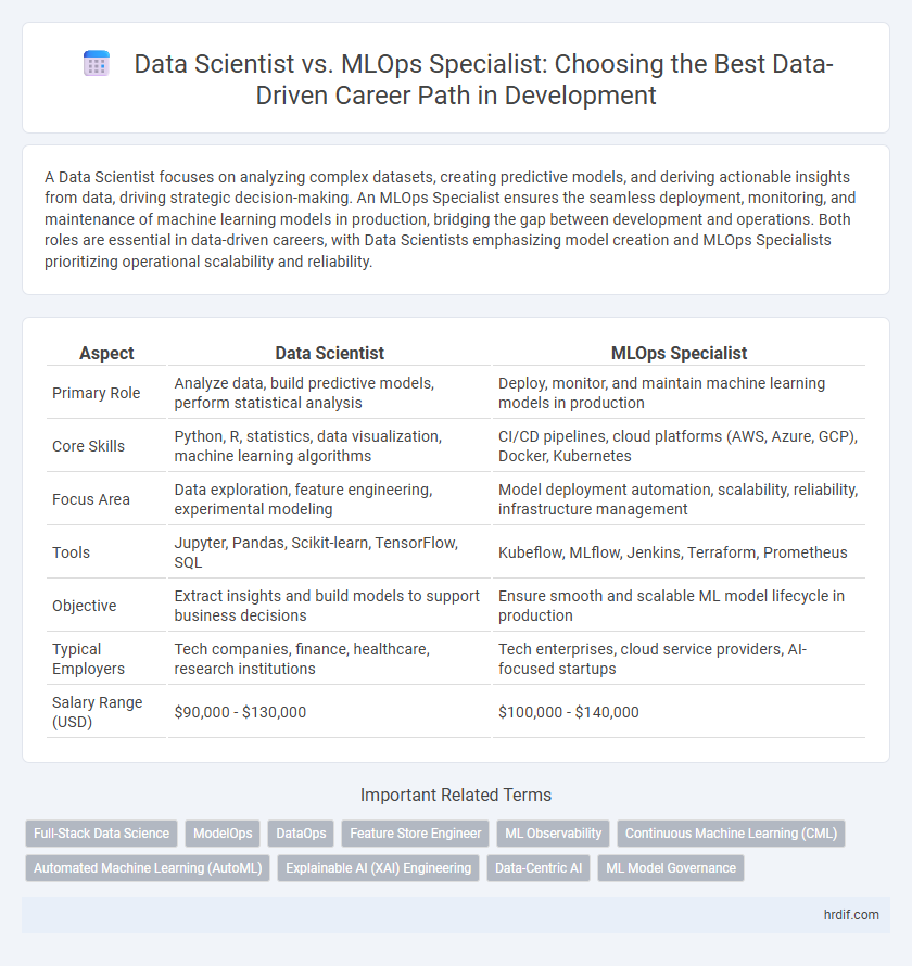 Data Scientist vs. MLOps Specialist: Choosing the Best Data-Driven Career Path in Development
