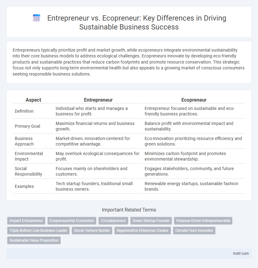 Entrepreneur vs. Ecopreneur: Key Differences in Driving Sustainable Business Success