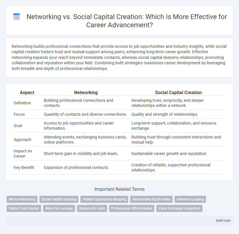Networking vs. Social Capital Creation: Which Is More Effective for Career Advancement?