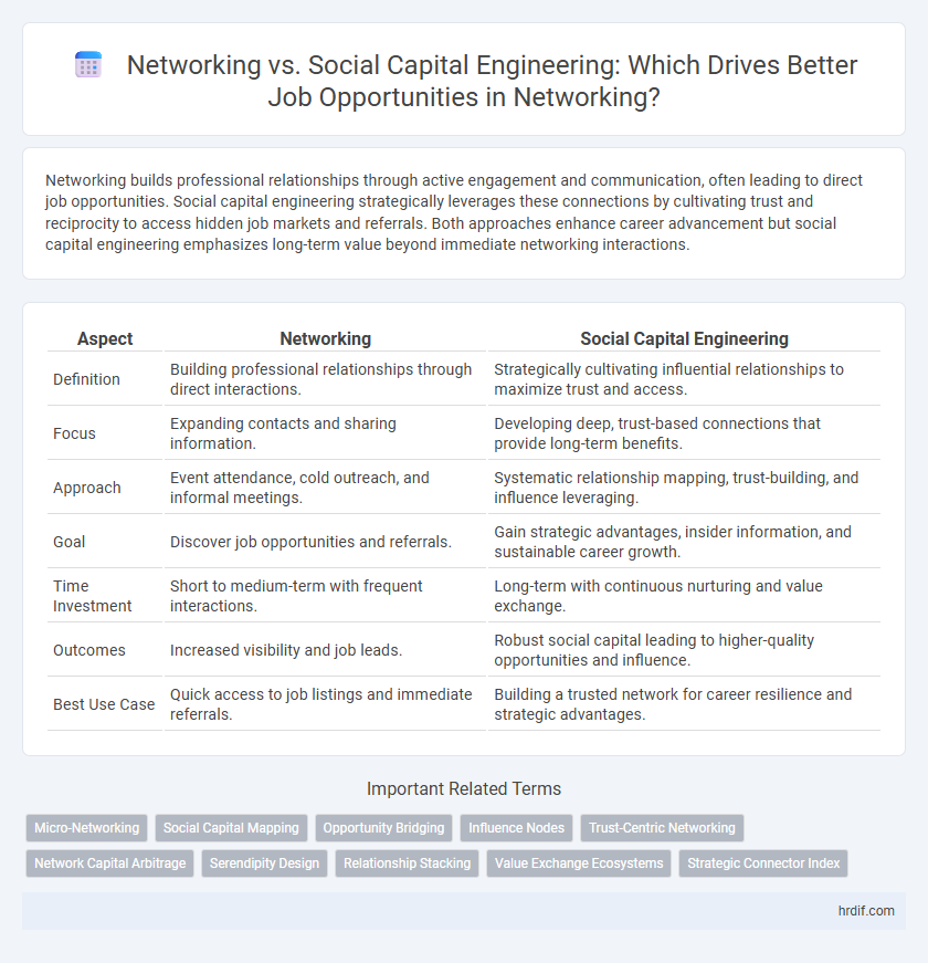 Networking vs. Social Capital Engineering: Which Drives Better Job Opportunities in Networking?