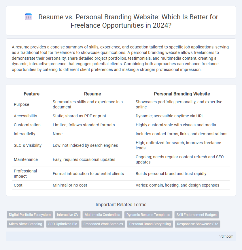 Resume vs. Personal Branding Website: Which Is Better for Freelance Opportunities in 2024?