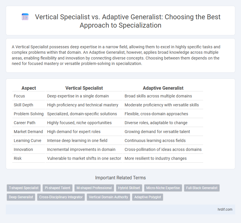 Vertical Specialist vs. Adaptive Generalist: Choosing the Best Approach to Specialization