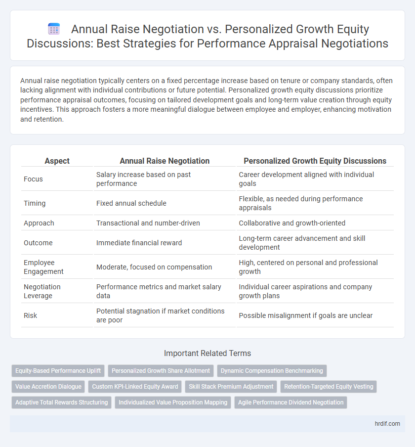 Annual Raise Negotiation vs. Personalized Growth Equity Discussions: Best Strategies for Performance Appraisal Negotiations
