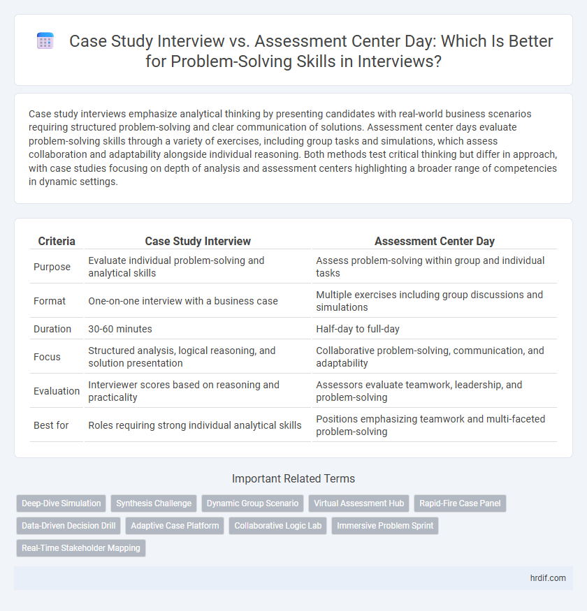 Case Study Interview vs. Assessment Center Day: Which Is Better for Problem-Solving Skills in Interviews?