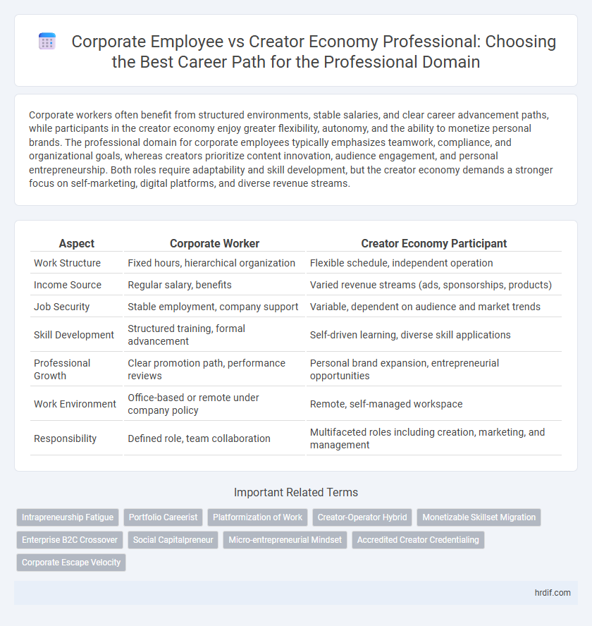 Corporate Employee vs Creator Economy Professional: Choosing the Best Career Path for the Professional Domain