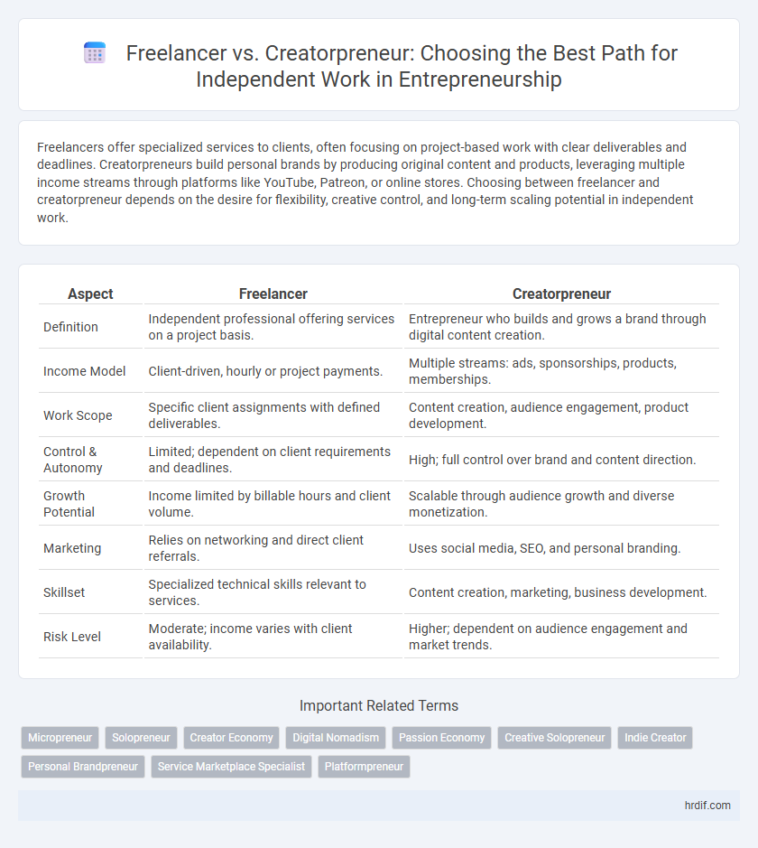 Freelancer vs. Creatorpreneur: Choosing the Best Path for Independent Work in Entrepreneurship