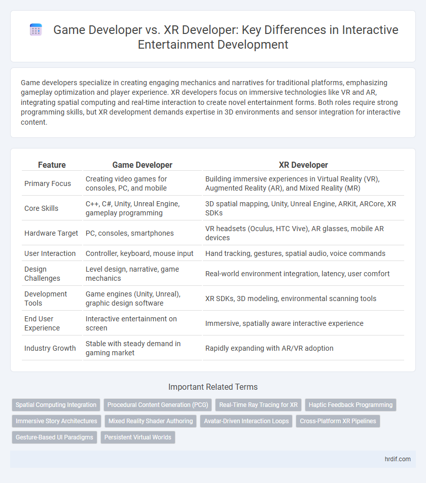 Game Developer vs. XR Developer: Key Differences in Interactive Entertainment Development