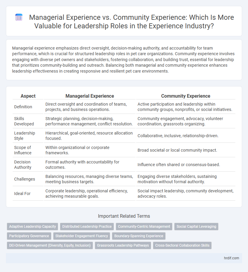 Managerial Experience vs. Community Experience: Which Is More Valuable for Leadership Roles in the Experience Industry?