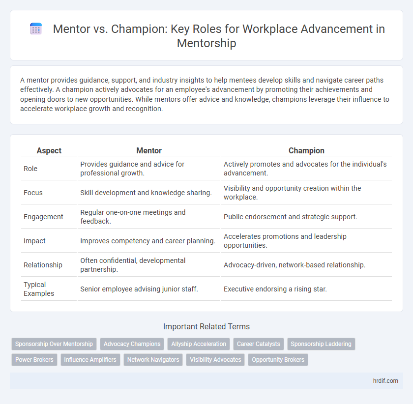 Mentor vs. Champion: Key Roles for Workplace Advancement in Mentorship