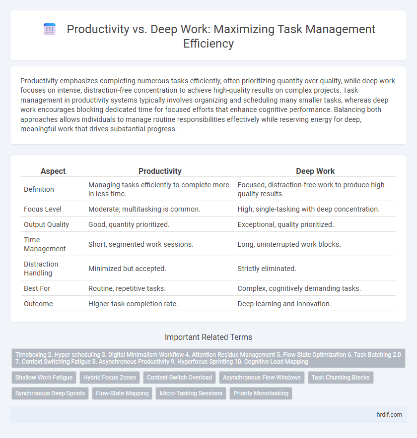 Productivity vs. Deep Work: Maximizing Task Management Efficiency