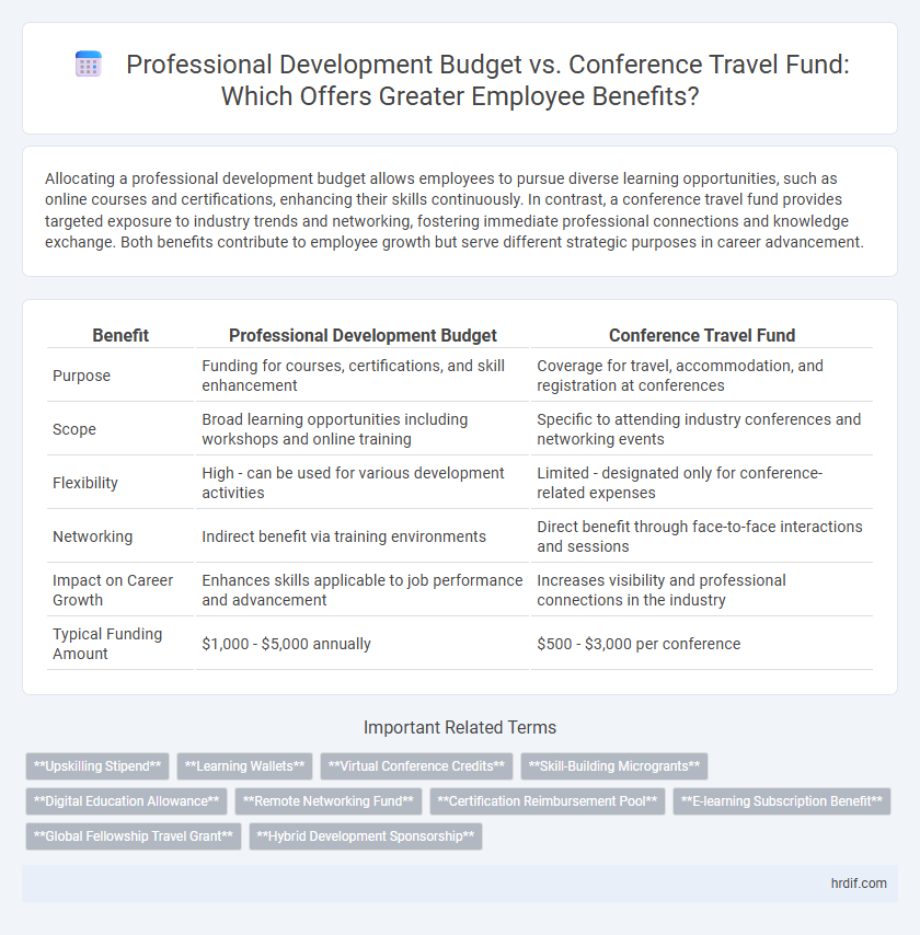 Professional Development Budget vs. Conference Travel Fund: Which Offers Greater Employee Benefits?