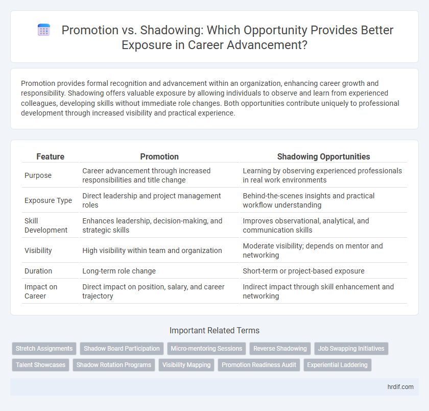 Promotion vs. Shadowing: Which Opportunity Provides Better Exposure in Career Advancement?