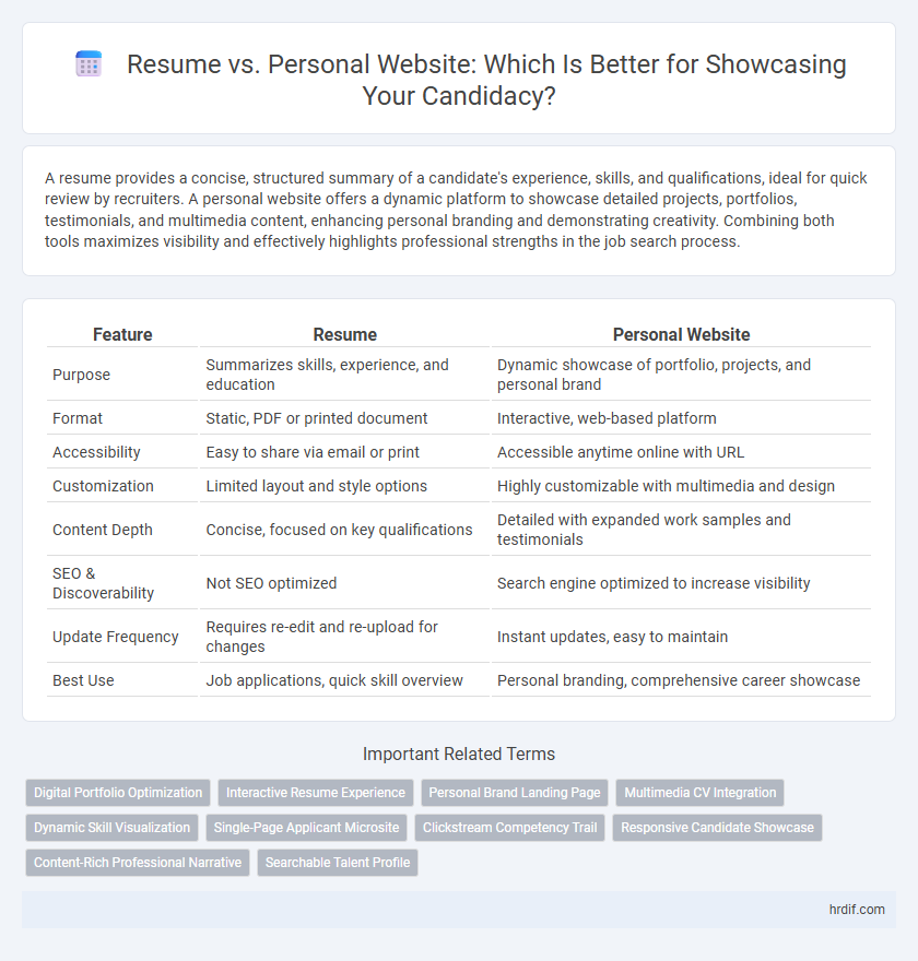 Resume vs. Personal Website: Which Is Better for Showcasing Your Candidacy?