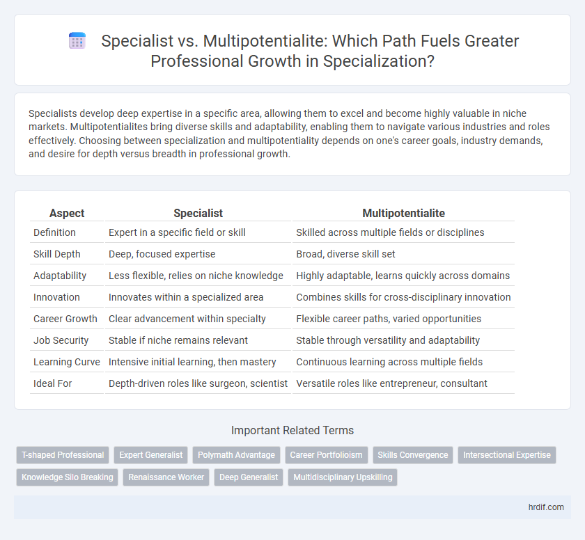 Specialist vs. Multipotentialite: Which Path Fuels Greater Professional Growth in Specialization?
