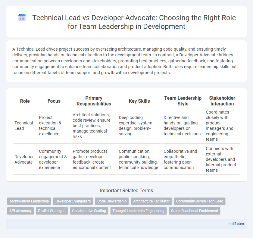 Technical Lead vs Developer Advocate: Choosing the Right Role for Team Leadership in Development
