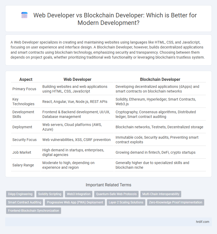 Web Developer vs Blockchain Developer: Which is Better for Modern Development?
